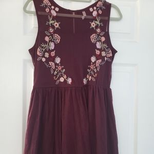 Target purple dress with floral embroidery